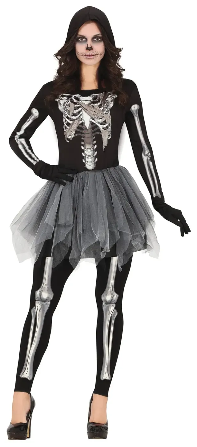 Fiestas Guirca Scheletro Incappucciato costume donna S 36-38 tulle