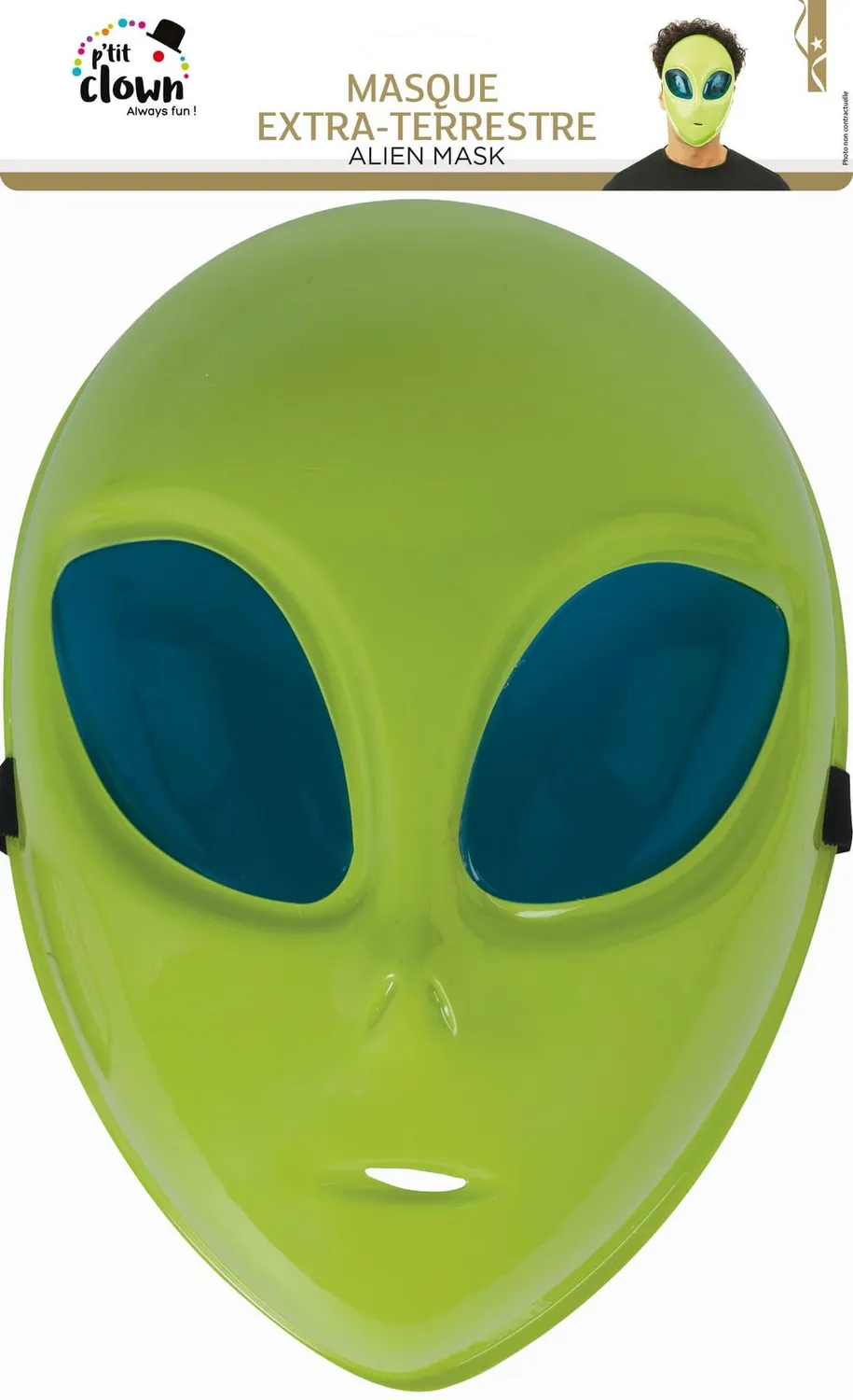 P'tit Clown 23854 maschera aliena verde adulto
