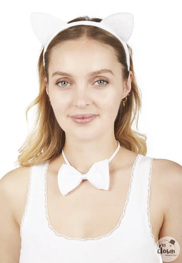 P'tit Clown set gatto bianco accessori costume