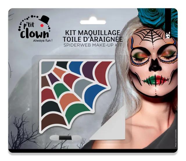 P'tit Clown 23178 kit trucco ragnatela 9 colori viso