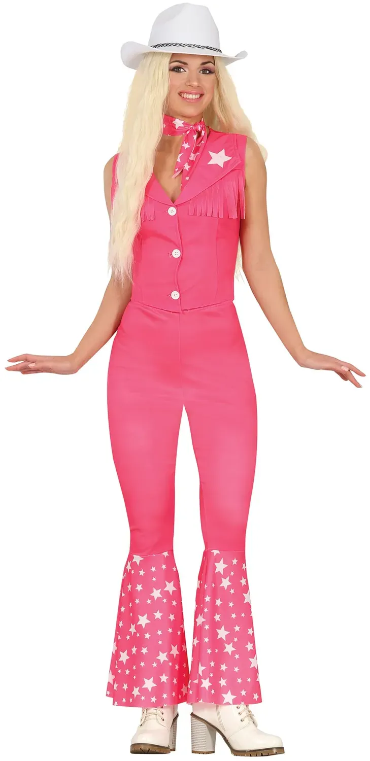 Fiestas Guirca Costume Country Rosa Donna M Gilet Stelle