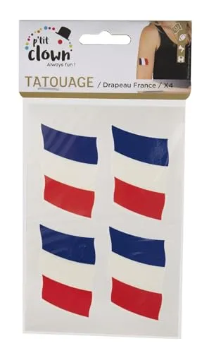 P'tit Clown tatuaggi effimeri tricolore Francia set viso