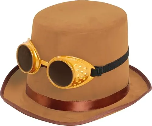 Guirca 13006 cilindro steampunk marrone taglia unica