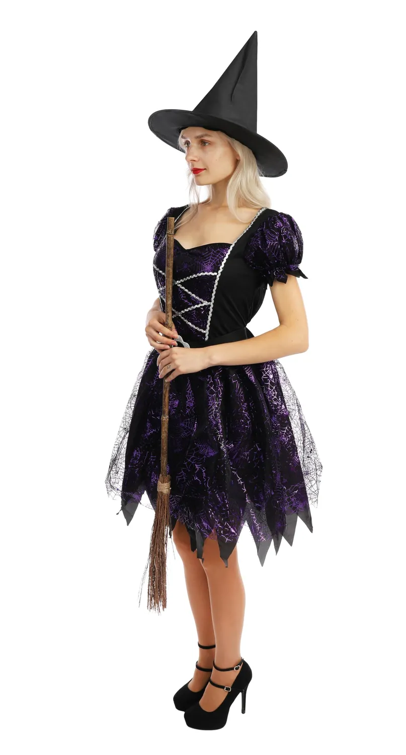 P'tit Clown Strega costume adulto viola L-XL Halloween