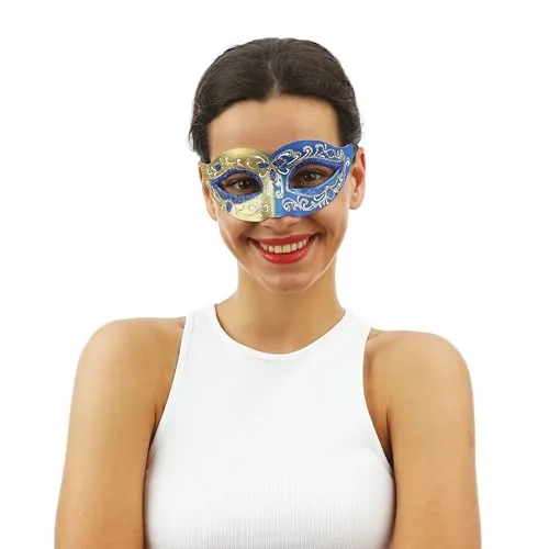 P'tit Clown 23402 maschera veneziana blu e oro
