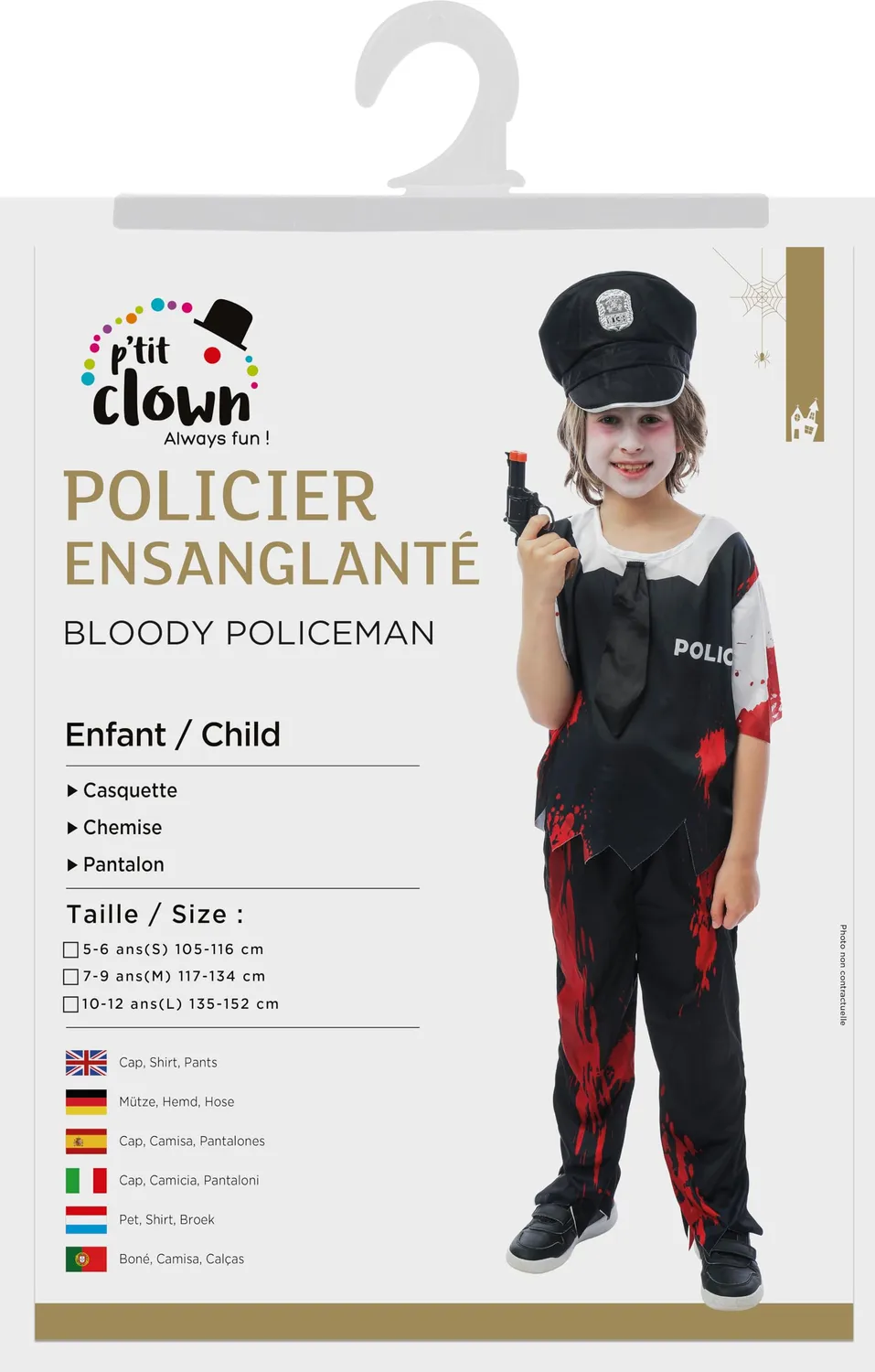 P'tit Clown costume vampiro bambino per Halloween