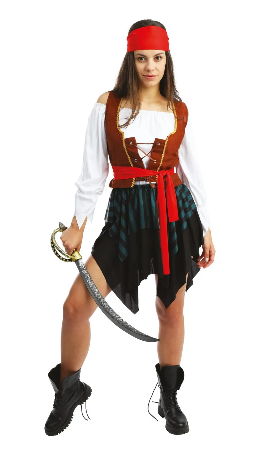P'tit Clown Costume Pirata Donna L-XL Poliestere 5 Pezzi