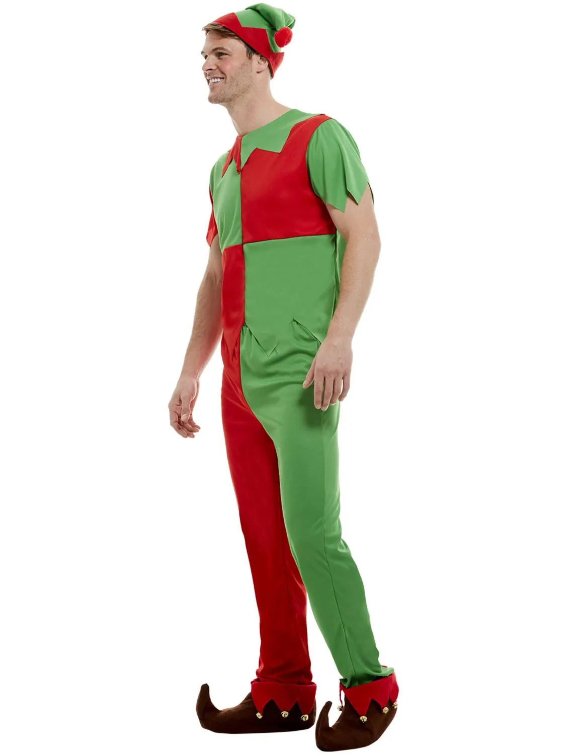 Smiffys Elfo costume uomo rosso-verde M