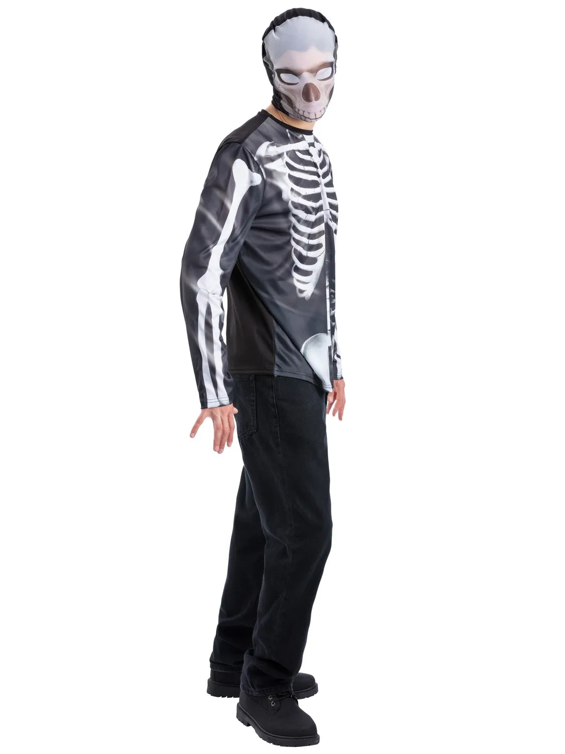 Smiffys Skeleton Instant Kit costume scheletro uomo top+ passamontagna