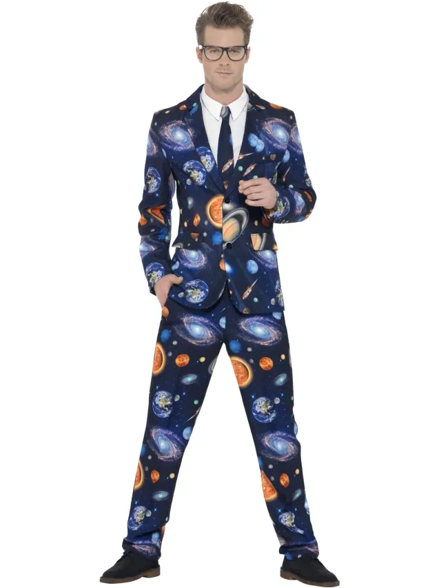 Smiffys Space Stand Out Suit vestito uomo blu per feste