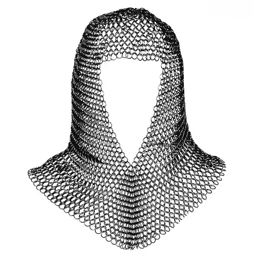 La Bottega di Merlino Usbergo Camaglio Acciaio XL 10mm Cotta Maglia