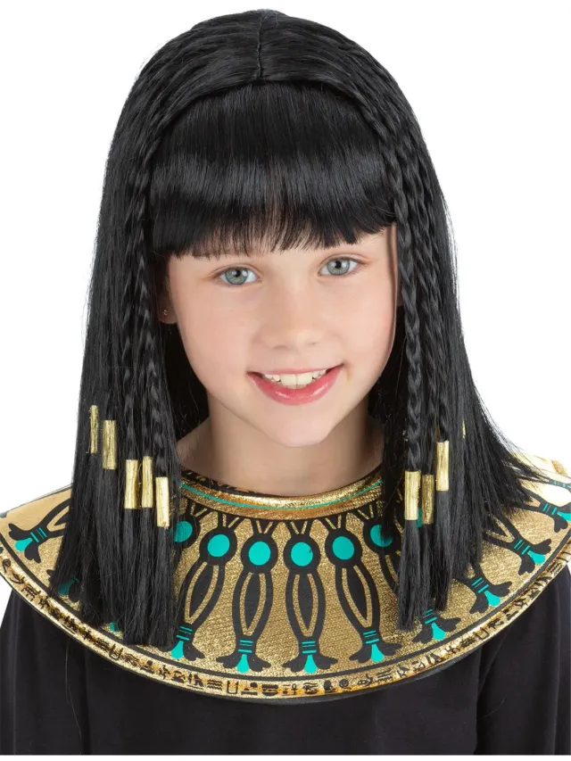 Smiffys Cleopatra Wig parrucca nera bimba egiziana taglia unica