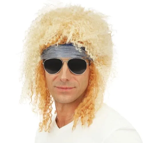 P'tit Clown Rock parrucca bionda riccia con fascia
