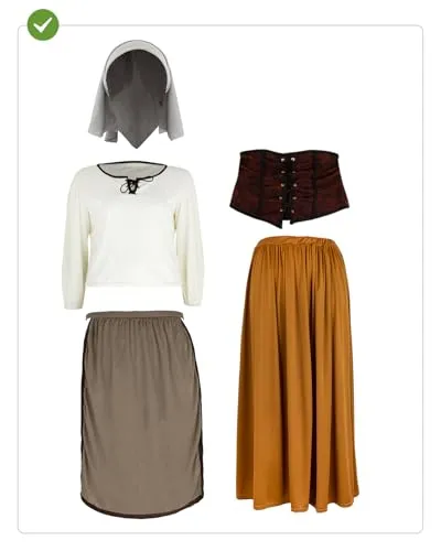Funidelia Medievale costume donna S marrone locandiera