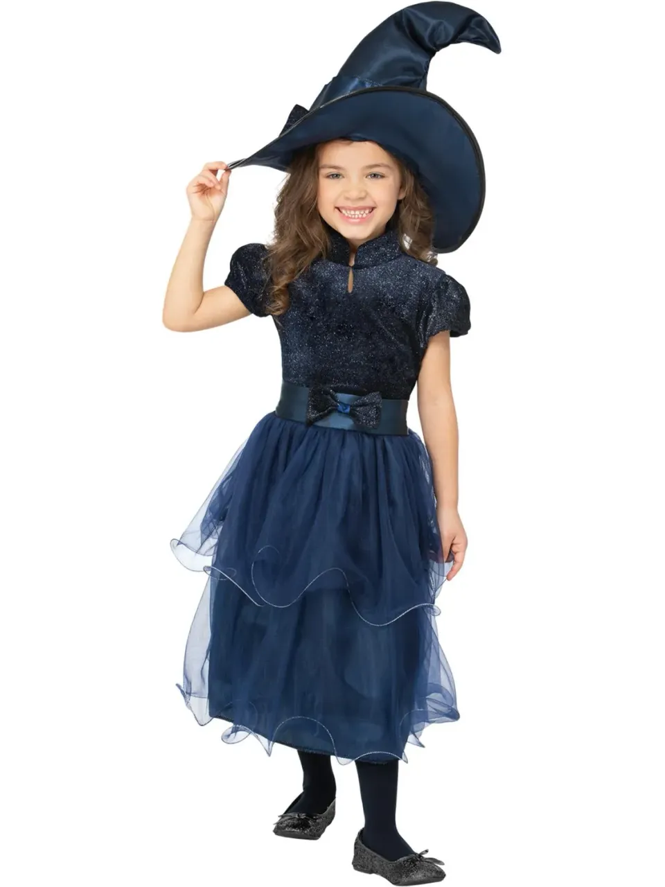 Smiffys Deluxe Midnight Witch costume strega blu 4-12 anni