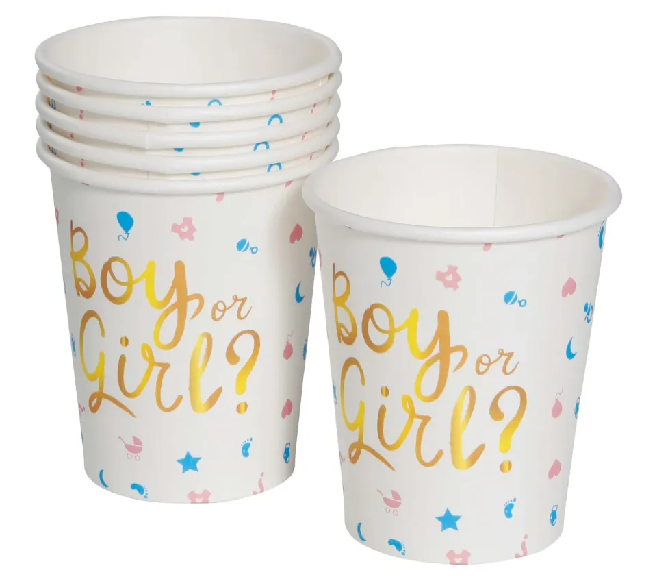 Guirca It's a Boy bicchieri carta 6 pezzi bianchi 240 ml