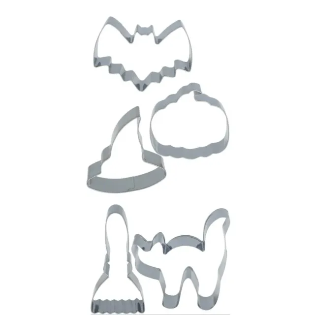 Fiestas Guirca Set Tagliabiscotti Halloween metallo 5 pezzi zucca