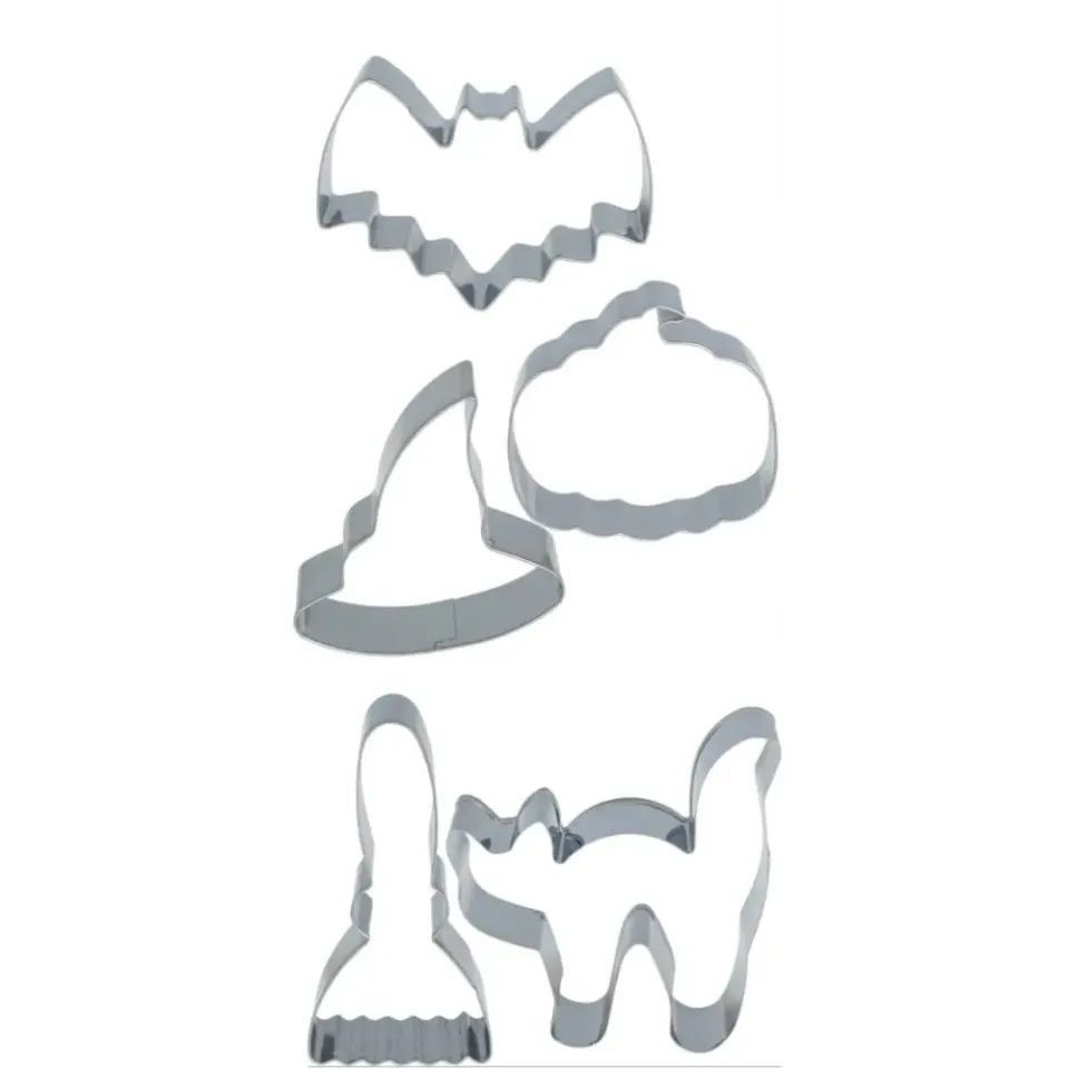 Fiestas Guirca Set Tagliabiscotti Halloween metallo 5 pezzi zucca