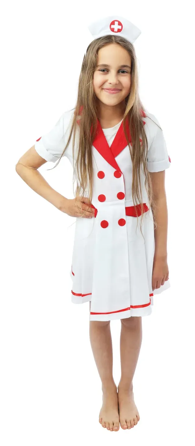 P'tit Clown Infermiera Costume Bambina 10-12 Anni