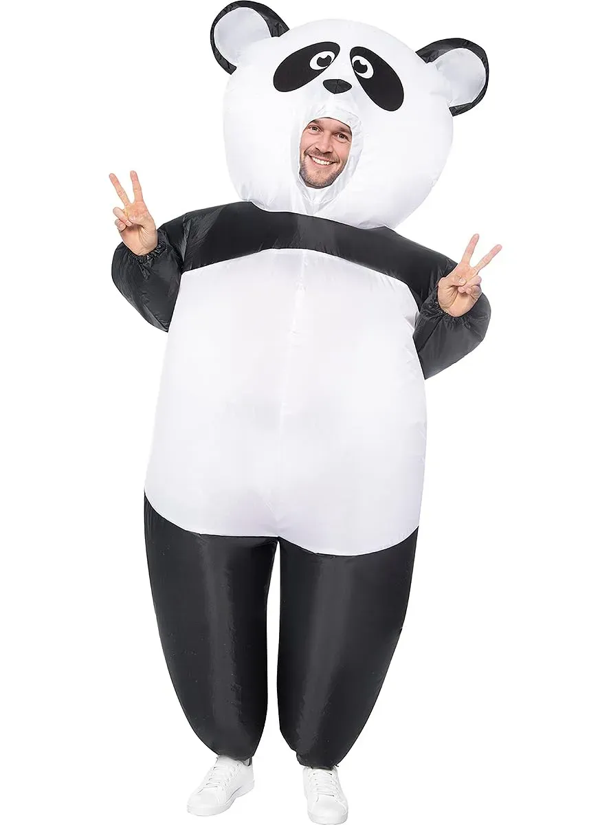 Funidelia orso panda gonfiabile costume adulto bianco