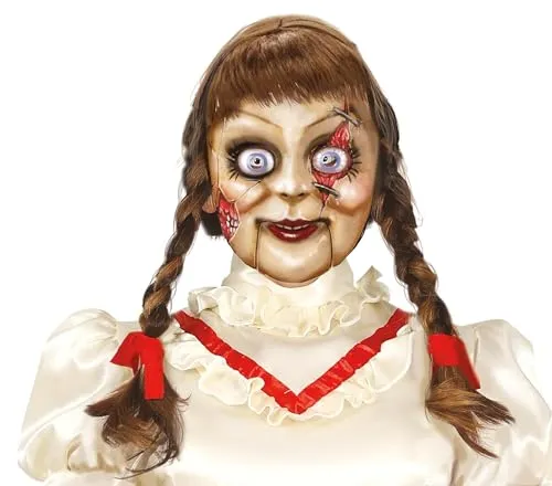 Fiestas Guirca Bambola Horror Donna maschera viso intero