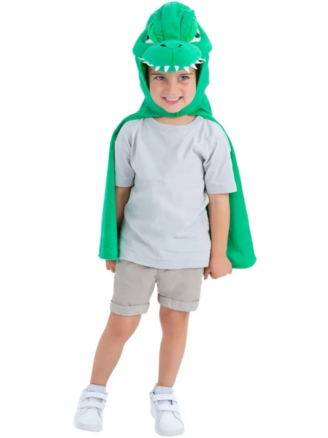 Smiffys Deluxe Dino Cape mantello dinosauro verde 4-7 anni