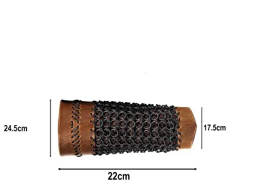 La Bottega di Merlino Bracciali pelle e cotta di maglia annerita