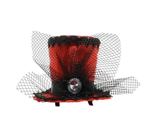 Guirca Mini Cilindro Burlesque Cappello Donna Nero Festa