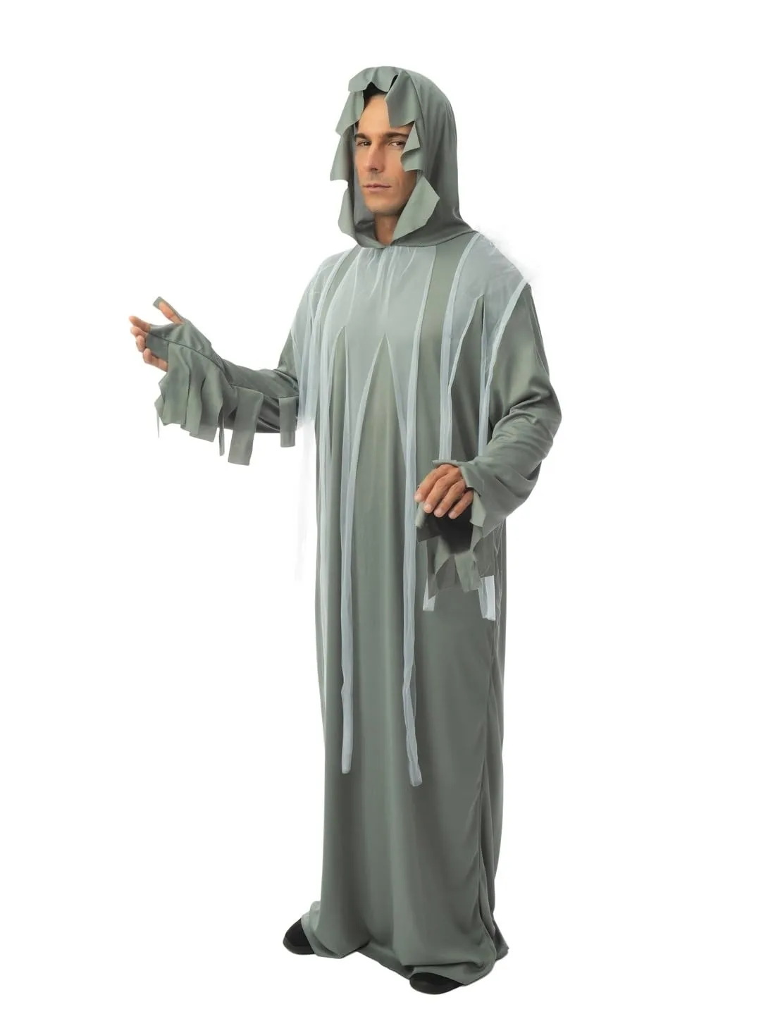 P'tit Clown Spettro costume grigio adulto