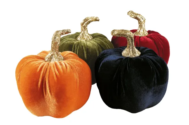 P'tit Clown zucca decorazione oro velluto 13 cm colore casuale