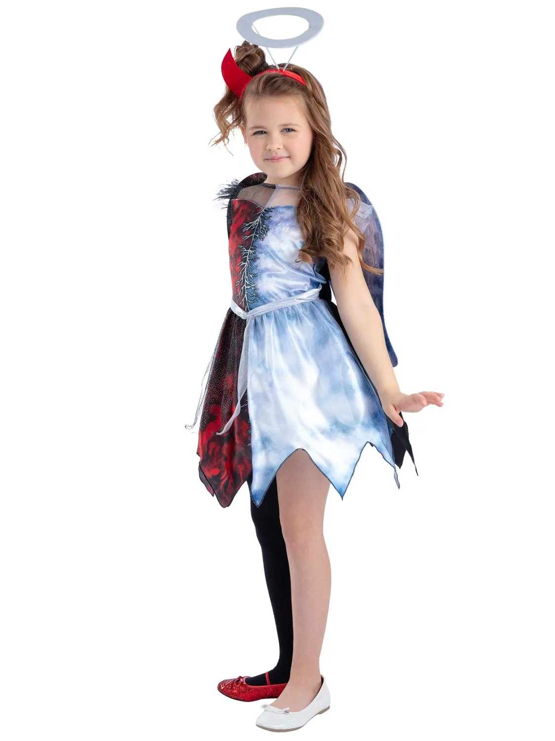 Smiffys Half Angel costume bimba angelo diavolo 10-12 anni