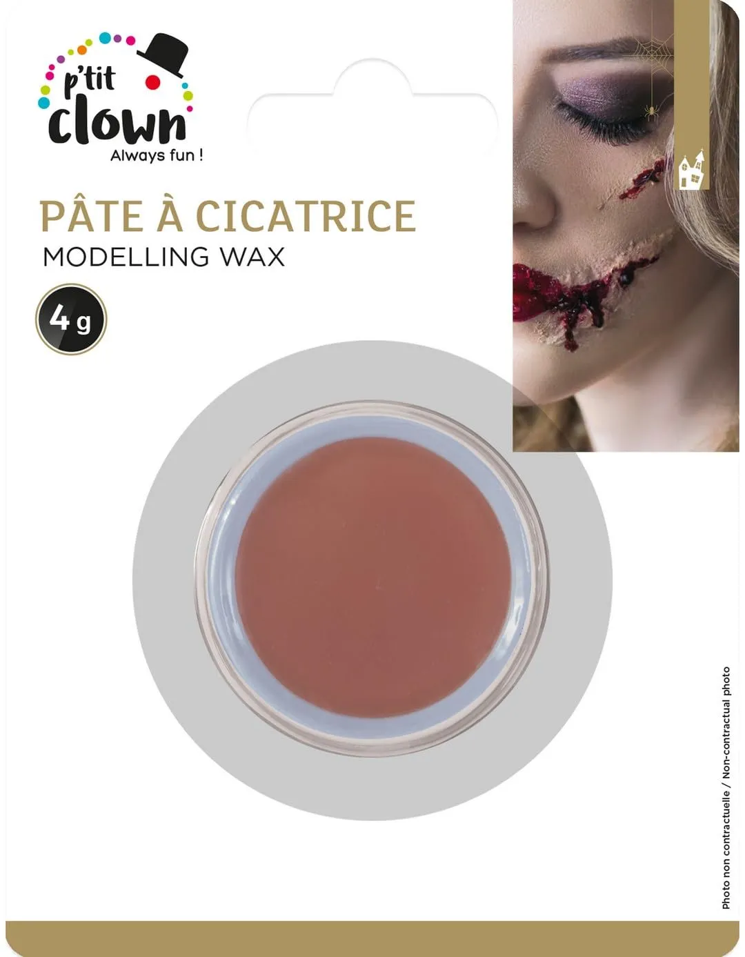P'tit Clown Pasta Cicatrice Trucco Halloween Adulto