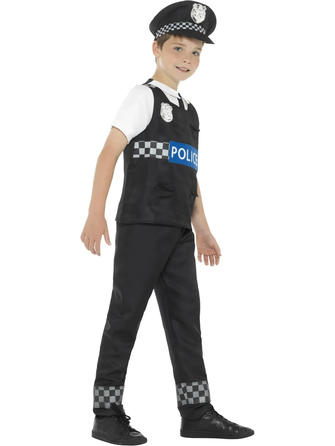 Smiffys Cop costume poliziotto bambino nero 3 pezzi M