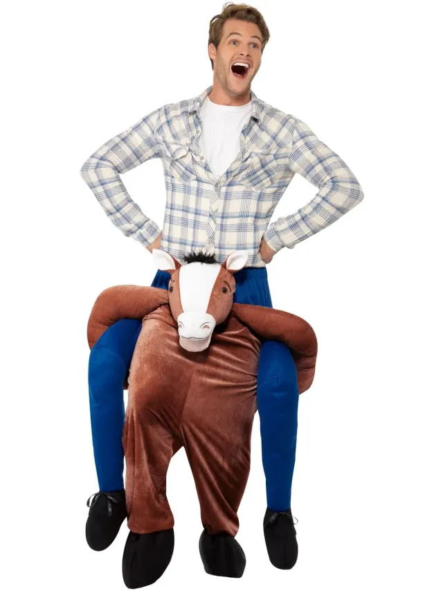 Smiffys Piggyback Costume Cavallo Marrone Adulto Carry Me