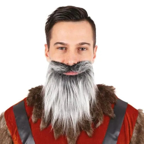 P'tit Clown Barba liscia grigia barba finta unisex