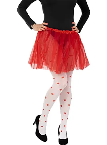 Funidelia Queen of Hearts Calze Costume Donna Bianche Cuori