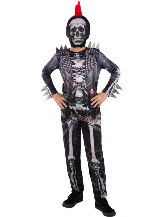 Smiffys Punk Skeleton costume scheletro bimbo 7-9 anni