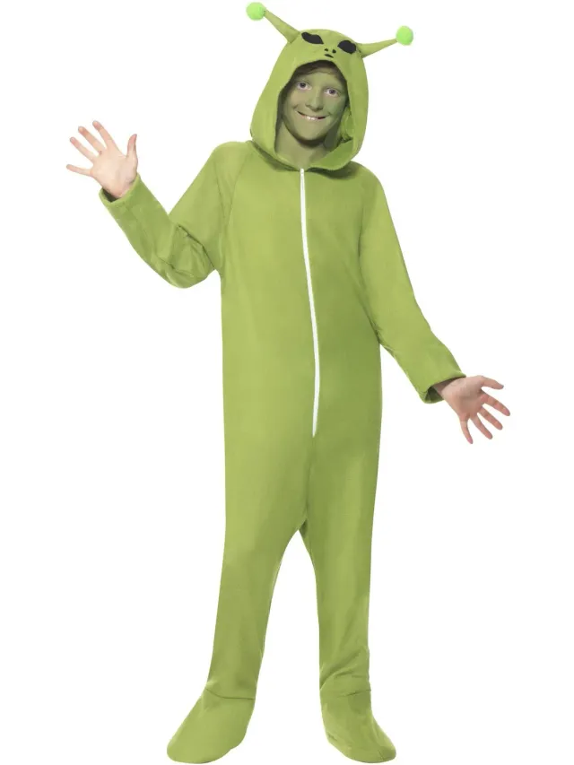 Smiffys Alien costume bambino verde con cappuccio 7-9 anni