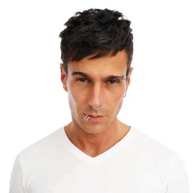 P'tit Clown Piercing Finto Anelli Argento 8 Pezzi