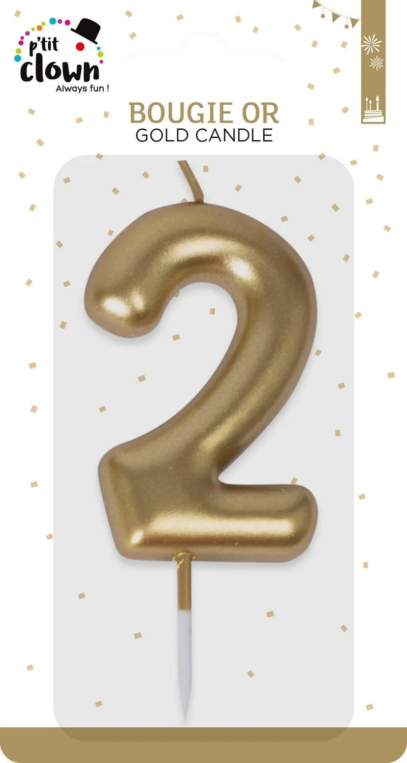 P'tit Clown 23932 candelina compleanno oro numero 2