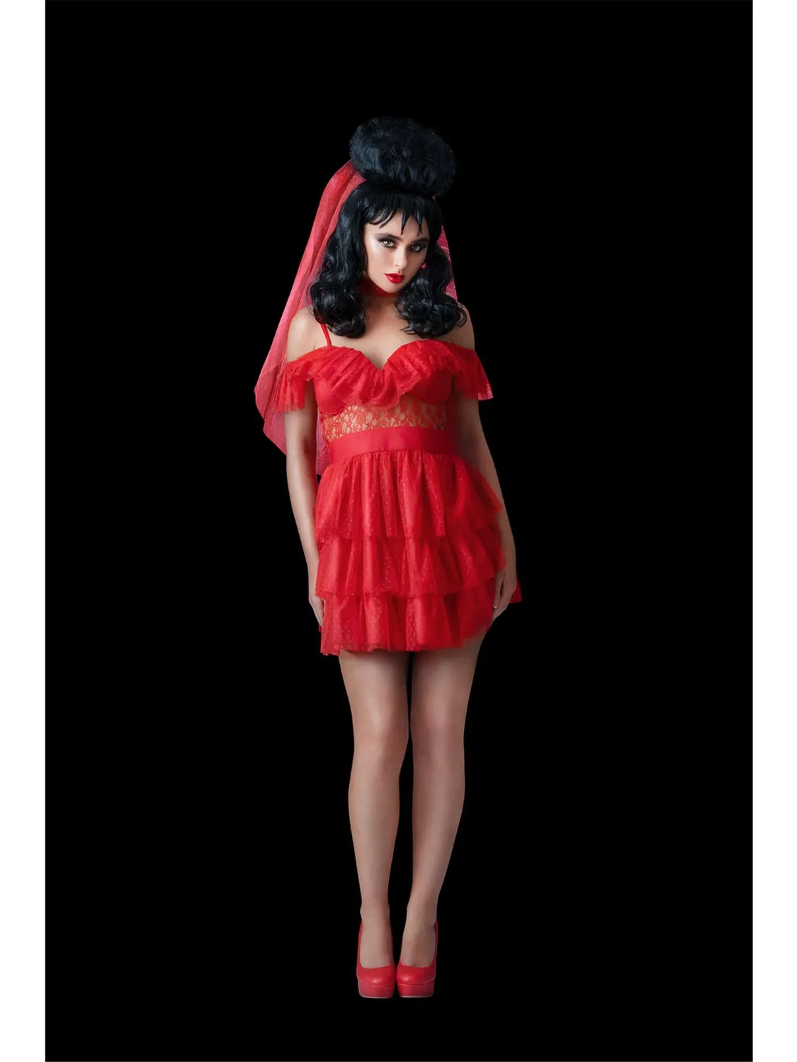 Smiffys Beetlejuice Lydia costume sposa rosso XS-L