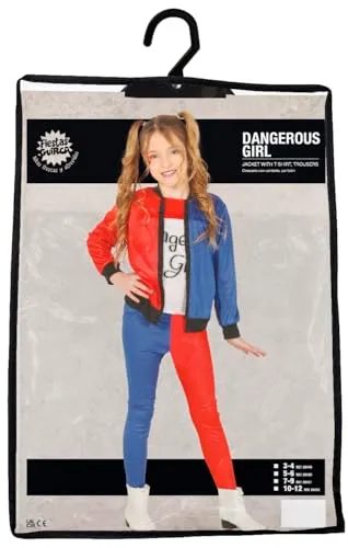 Guirca Dangerous Girl costume 3 pezzi 3-4 anni blu rosso