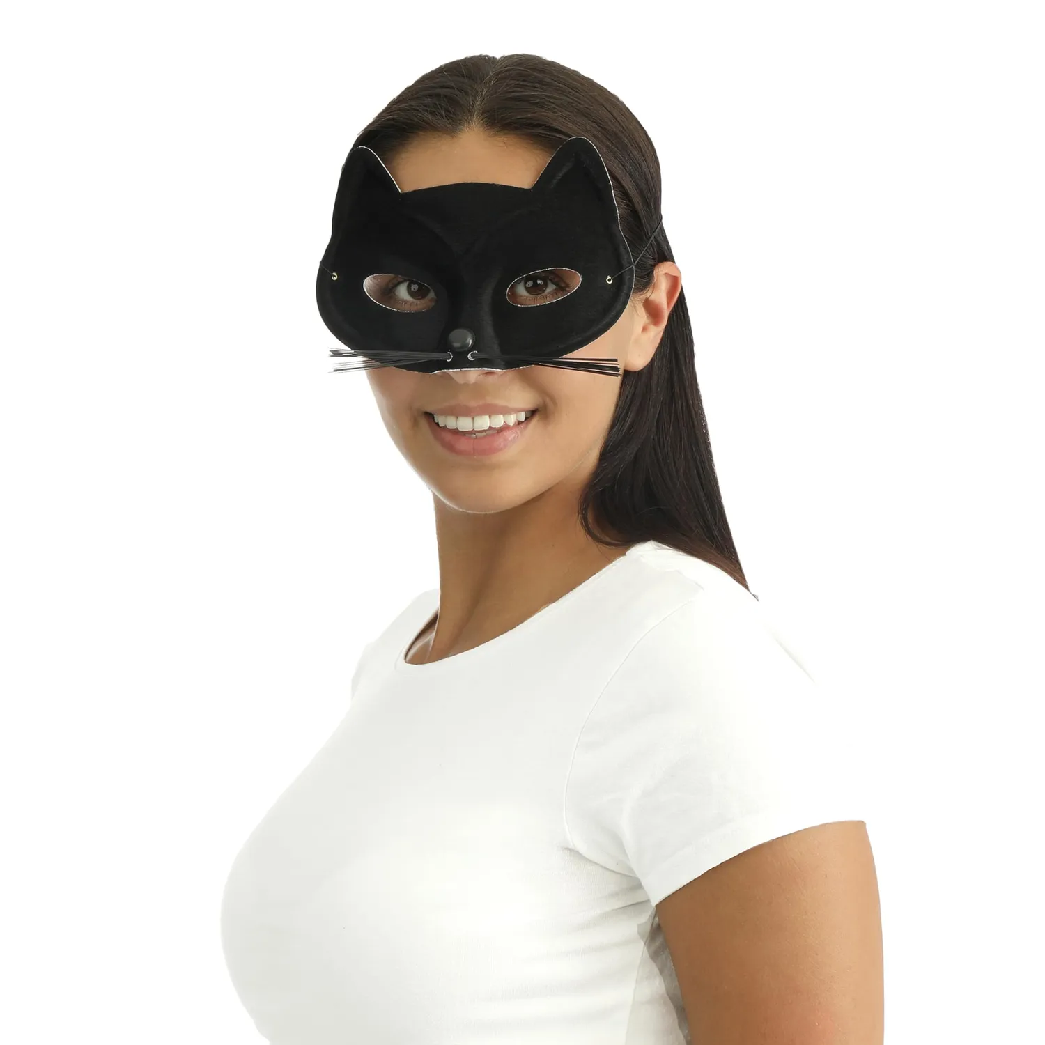 P'tit Clown 17003 Maschera Gatto Nero Adulto Tessuto