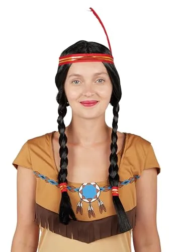 P'tit Clown 86009 parrucca indiana nera trecce