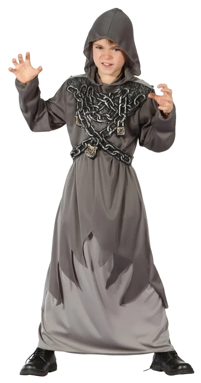 P'tit Clown costume guerriero oscuro grigio bambino