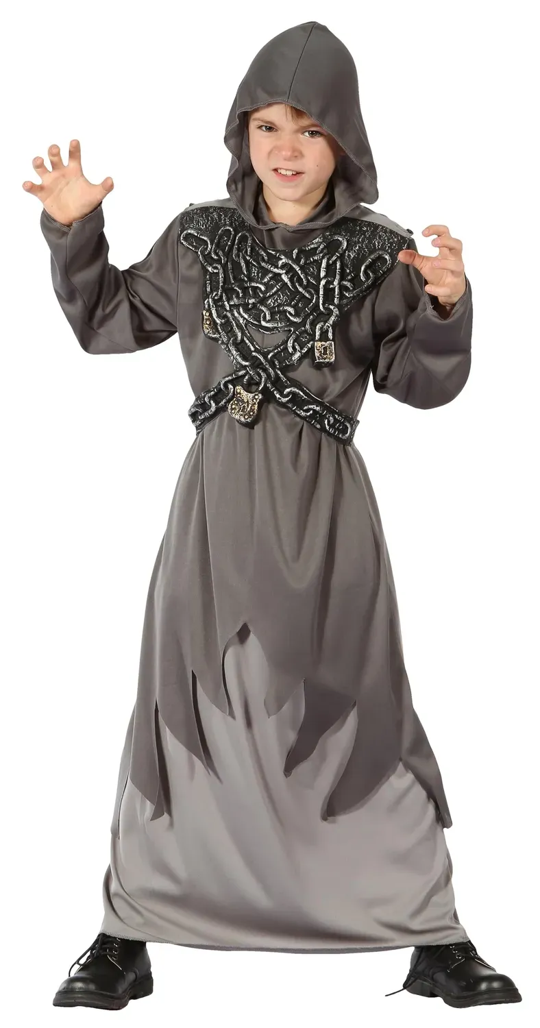 P'tit Clown costume guerriero oscuro grigio bambino