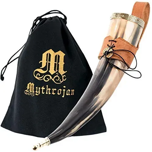 La Bottega di Merlino Mythrojan Corno Bere 400 ml Ottone
