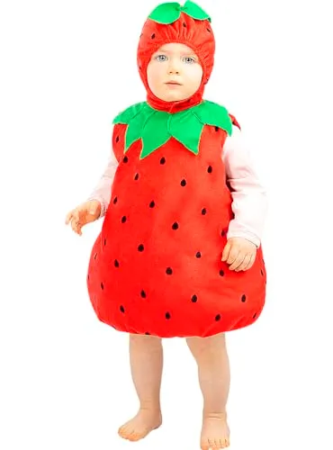 Funidelia Fragola costume neonato 12/24 mesi rosso