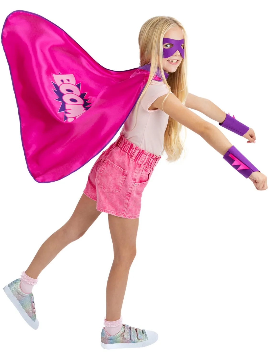Smiffys Super Hero Kit costume bambina rosa 4-7 anni