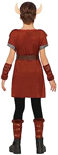 Guirca Guerriero Nordico costume bambina 7-9 anni marrone